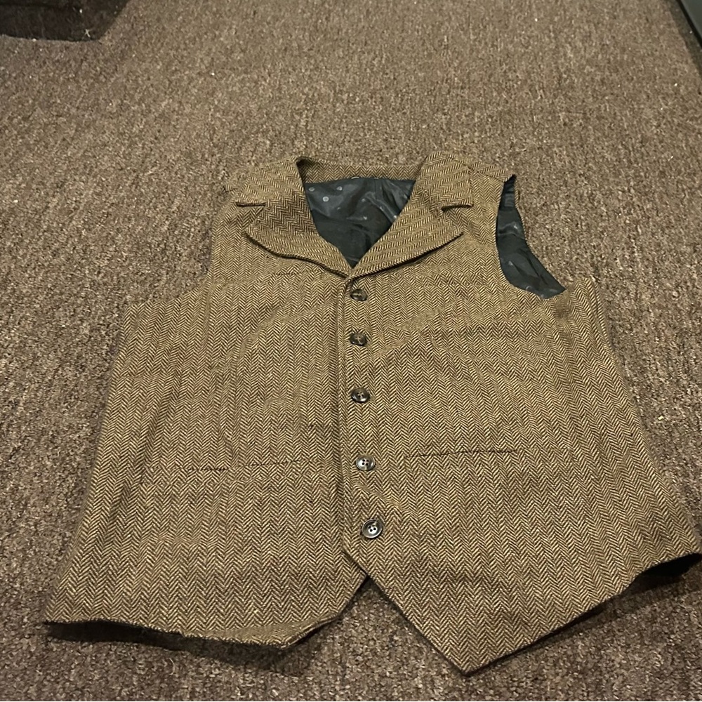 Men's Brown Tweed Vest